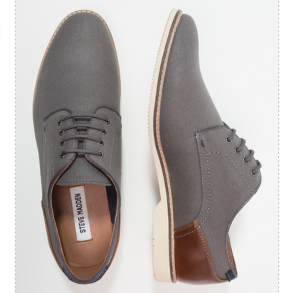 STEVE MADDEN Men\'s Gray Canvas Oxfords Shoes main image 7